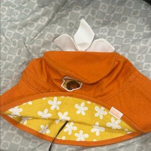 Hot Topic Orange and Yellow Floral Bucket Hat